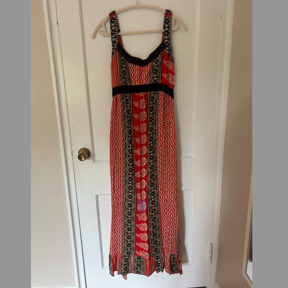 Pippa Chilean Cotton Maxi Dress – Boho Print – Size L – Like New